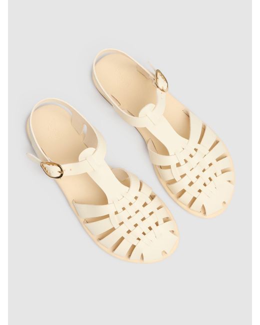 Ancient Greek Sandals 10Mm Karina Leather Fisherman Sandals in Natural ...