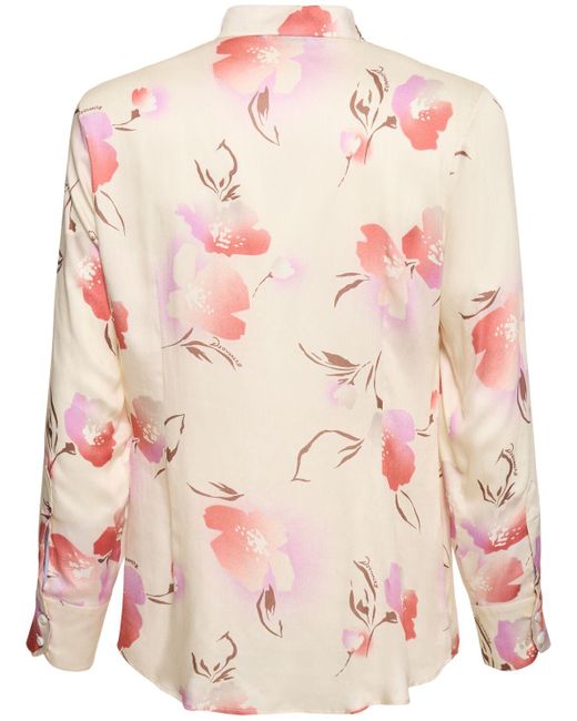 DSquared² Pink Floral Printed Viscose Shirt for men