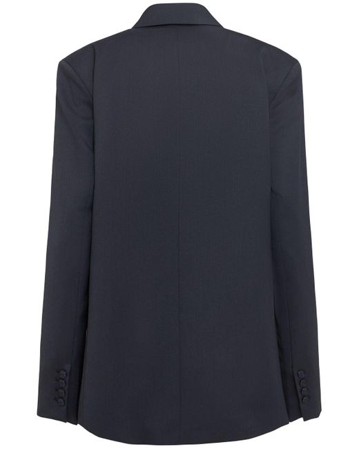 Frankie Shop Blue Donna Newark Double Breast Wool Blend Blazer