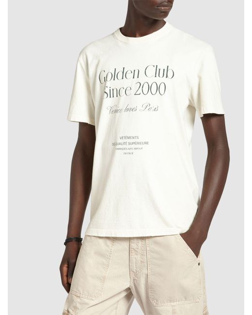 Golden Goose Deluxe Brand Gray Cream Cotton T-Shirt for men