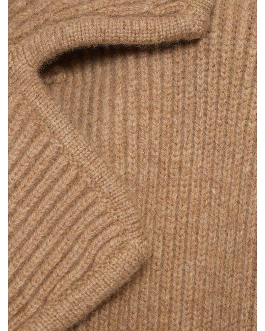 Totême  Natural Rib Knit Wool Blend Coat