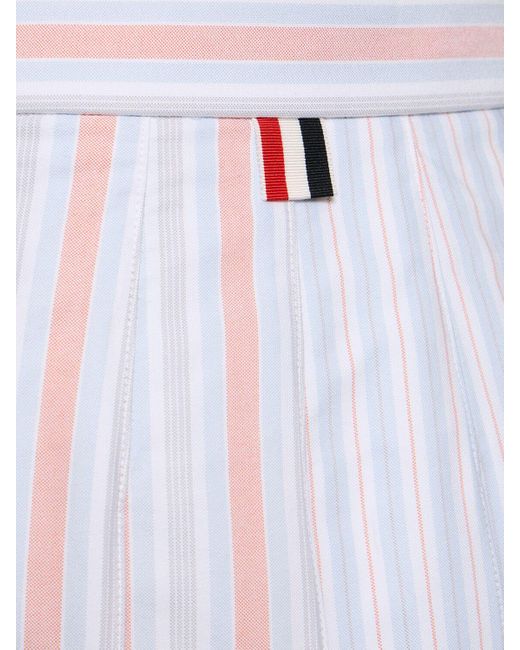 Minifalda plisada de algodón Thom Browne de color White