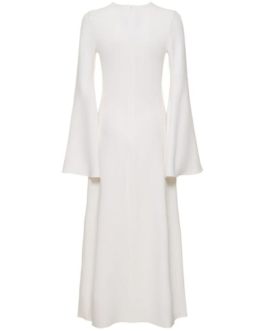 Robe longue en crêpe à manches longues Giambattista Valli en coloris White