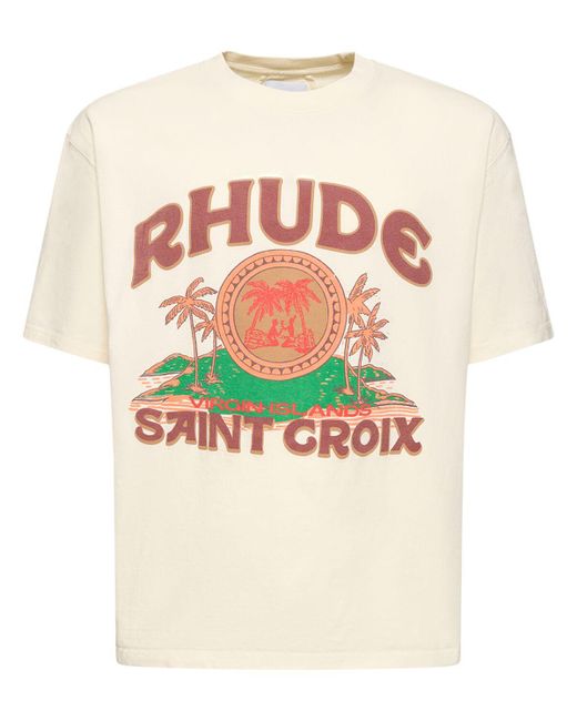 Rhude T-shirt Aus Baumwolle "saint Croix" in Multicolor für Herren