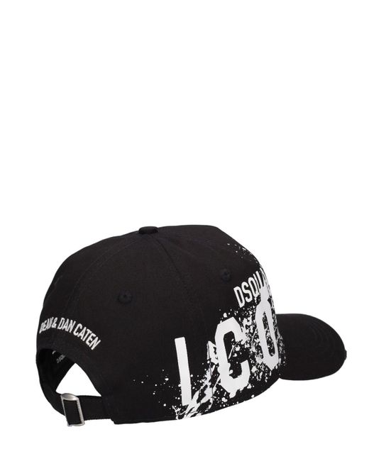 Gorra de baseball de algodón con logo DSquared² de hombre de color Black
