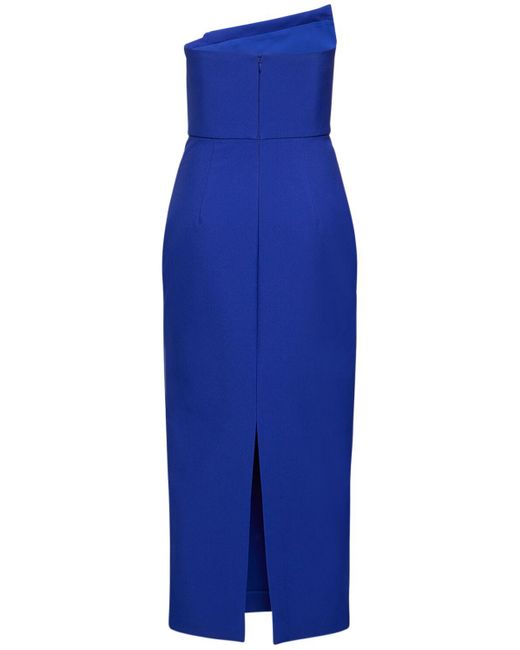 Roland Mouret Blue Trägerloses Midikleid Aus Krepp