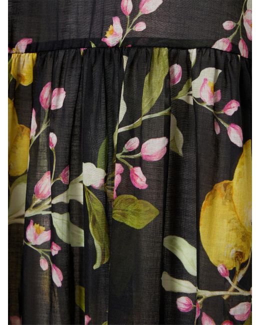 Robe caftan longue en coton imprimé Giambattista Valli en coloris Black