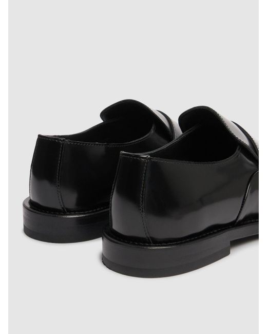 【Moschino】ベルリンレザーローファー 30mm Moschino 30Mm Berlin Leather Loafers in Black | Lyst