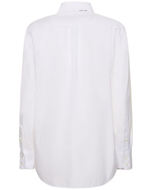 Camicia regular fit in popeline di cotone di Marni in White