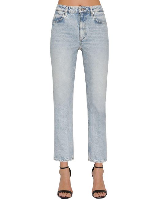 デニム・ジーパン T by Alexander Wang SS25 HIGH WAIST JEANS (4DC1254606 486) Alexander Wang Skinny Cotton Denim Jeans W/ Back Zip in Blue