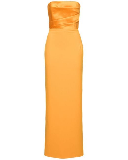 Vestido maxi de punto de crepé Solace London de color Orange