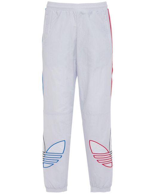 Adidas Originals White Primegreen Tricolor Track Pants for men