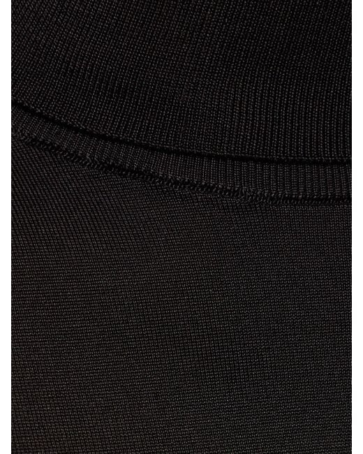 Crop top in maglia di seta di Ralph Lauren Collection in Black