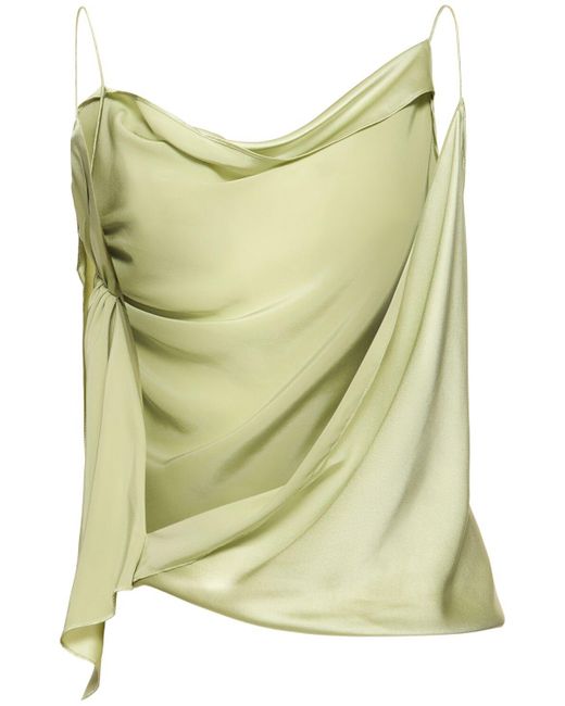 Christopher Esber Green Cusco Draped Silk Cami Top