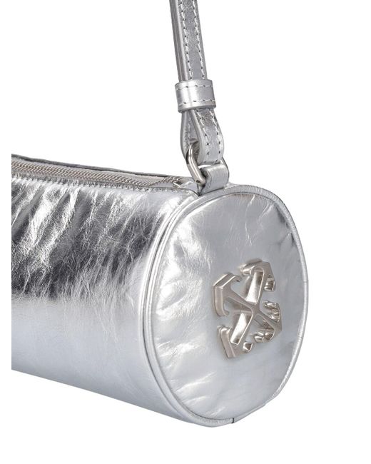 Off-White c/o Virgil Abloh White Torpedo Metallic Leather Phone Bag