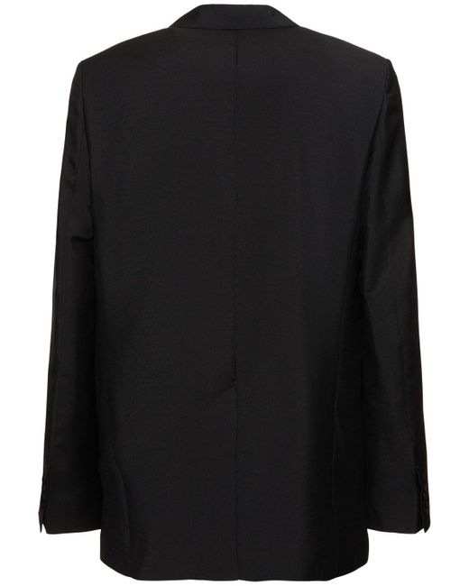 AMI Black Wool & Mohair Tuxedo Blazer for men
