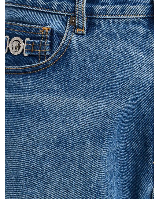 Jeans de denim de algodón Versace de hombre de color Blue