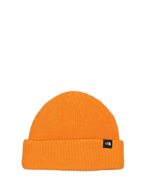 The North Face Orange Fisherman Knit Beanie for men