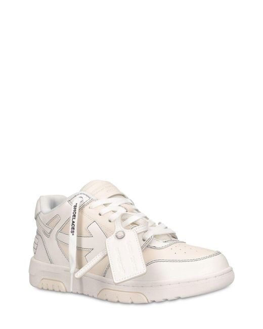 Sneakers out of office in pelle 30mm di Off-White c/o Virgil Abloh in Natural