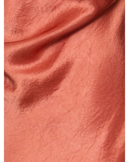 Nanushka Red Langes Slip-kleid Aus Satin "renny"