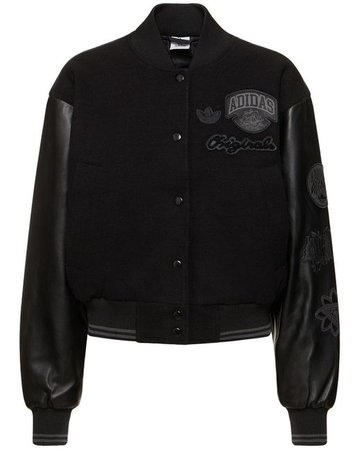Adidas Originals Black Oversized Bomber Jacket