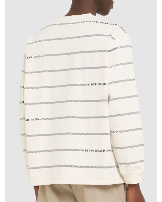 Stone Island Herren Crewneck Striped Sweatshirt in Natural für Herren