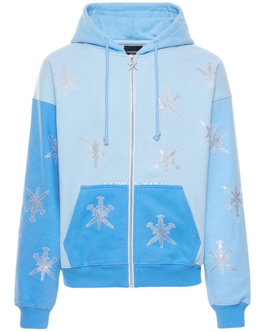 Unknown Blue Mix Rhinestone Dagger Cotton Hoodie for Men | Lyst