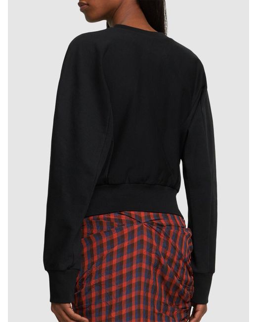 Felpa cropped cynthia in jersey di cotone di Vivienne Westwood in Black