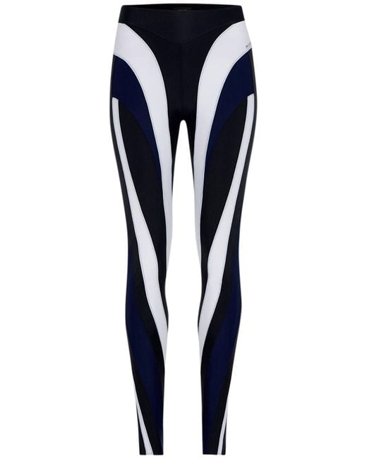 Mugler Eco Sport Spiral Panel leggings in Black