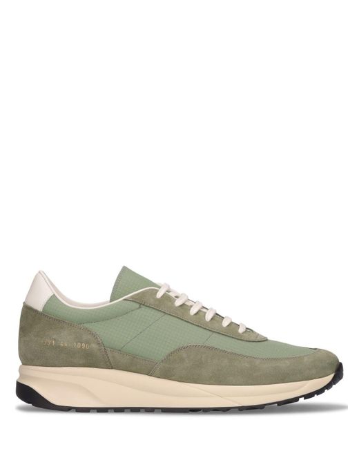 Common Projects Track 80 Suede & Nylon Low Sneakers in Green for Men | Lyst