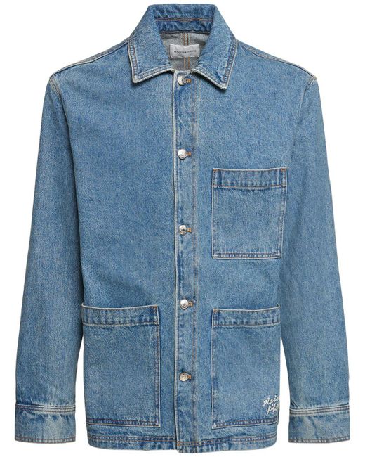 Maison Kitsuné Blue Denim Workwear Jacket for men