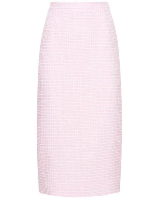 Falda midi de tweed con lentejuelas Alessandra Rich de color Pink