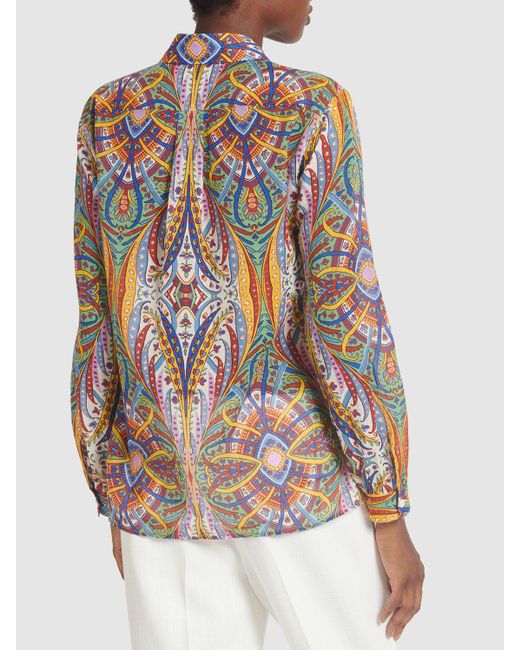 Etro Multicolor Printed Cotton Long Sleeve Shirt