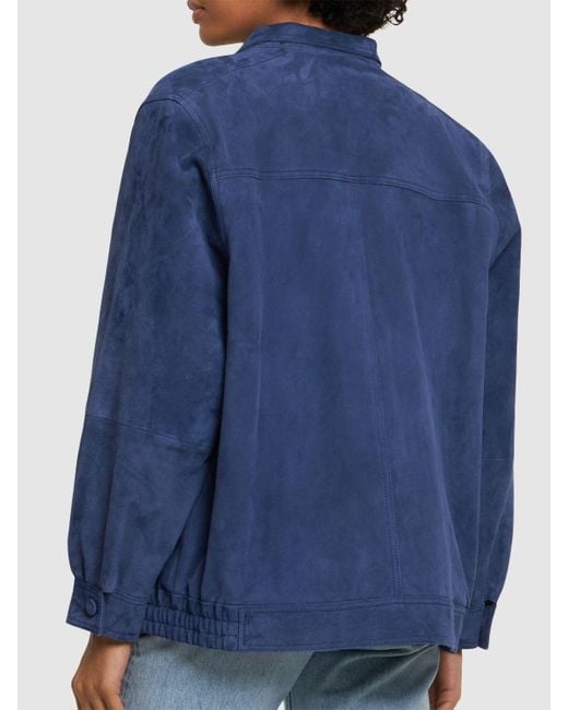 Blazé Milano Blue Viva Marino Cleo Leather Bomber Jacket