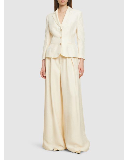 Ralph Lauren Collection Natural Glossy Crepe Jacket