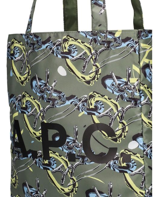 A.P.C. Green Lou Reversible Tote Bag