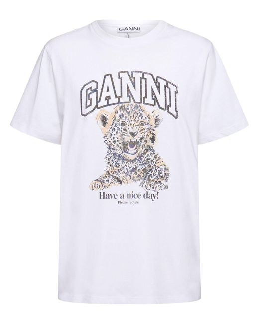 Ganni リラックスジャージーtシャツ White