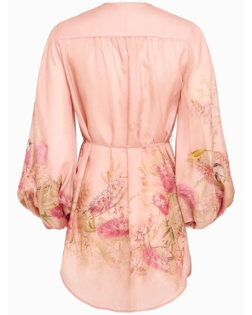 Zimmermann Pink Damen Tunika Aus Seide „Cascadian“