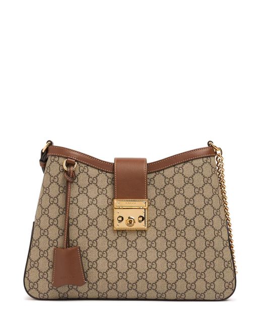 Gucci Brown Padlock gg Canvas Hobo Bag