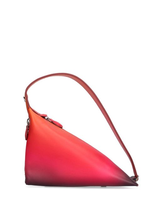 Courreges Red Sunset Gradient Mini Leather Shark Bag