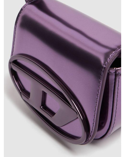 DIESEL Purple Xs 1Dr Metallic Leather Top Handle Bag Unique
