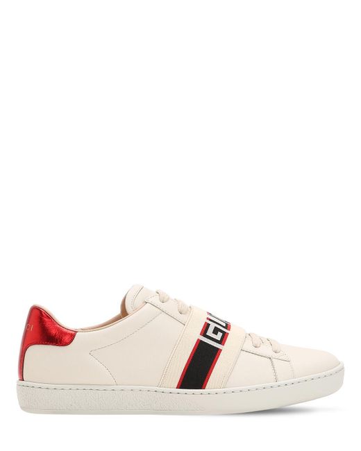 gucci white new ace elastic band sneakers