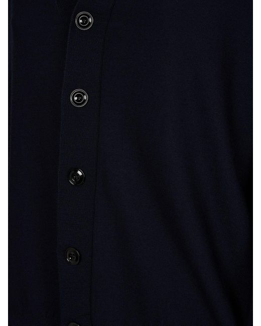 Lemaire Blue Twisted-cardigan Aus Wollmischgewebe