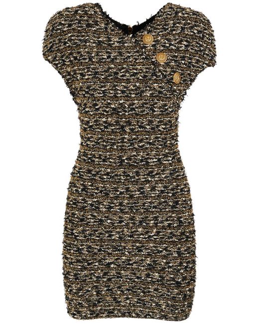 Balmain Black Tweed & Lurex Mini Dress
