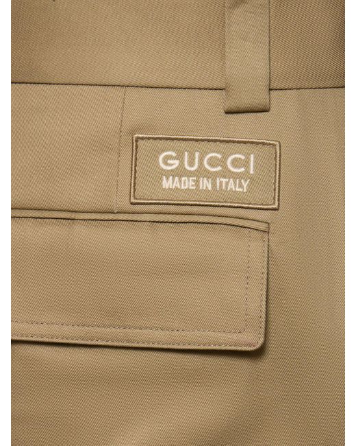 Pantaloni cargo in drill di cotone di Gucci in Natural da Uomo