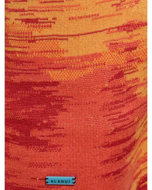 Cárdigan de punto de lana y seda con logo Alanui de hombre de color Orange