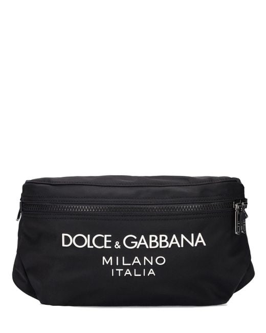 Riñonera de nylon con logo Dolce & Gabbana hombre de color Negro Lyst