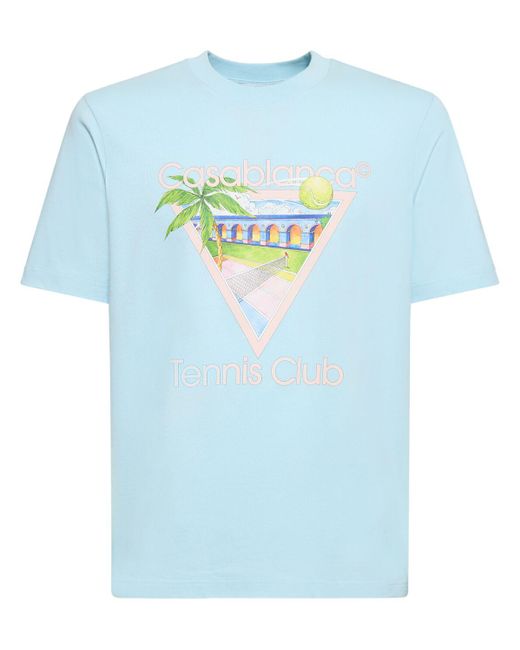 Casablancabrand T-Shirt aus Bio-Baumwolle mit Logo-Print in Blue für Herren