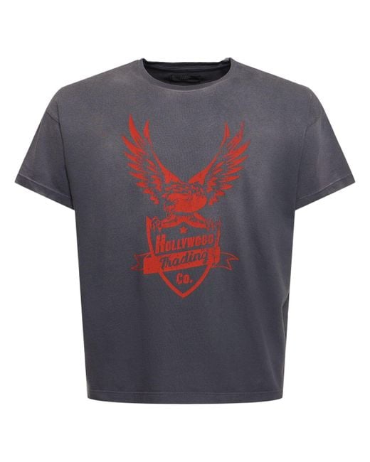 HTC Blue Eagle Print Cotton Jersey T-shirt for men