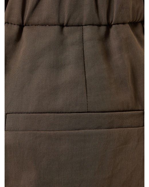 Shorts elasticizzati in gauze di cotone di Brunello Cucinelli in Brown